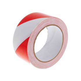 Cinta adhesiva q-connect de seguridad blanca y roja 20 mt x 48 mm