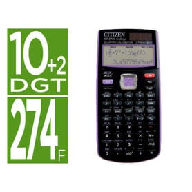 Calculadora citizen cientifica sr-270x college 274 funciones 10+2 digitos 165x84x20 mm negra/violeta