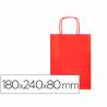 Bolsa papel q-connect celulosa rojo xs con asa retorcida 180x240x80 mm - KF03741