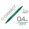 Rotulador q-connect marcador permanente doble punta color verde 0,4 mm y 1 mm - KF11346