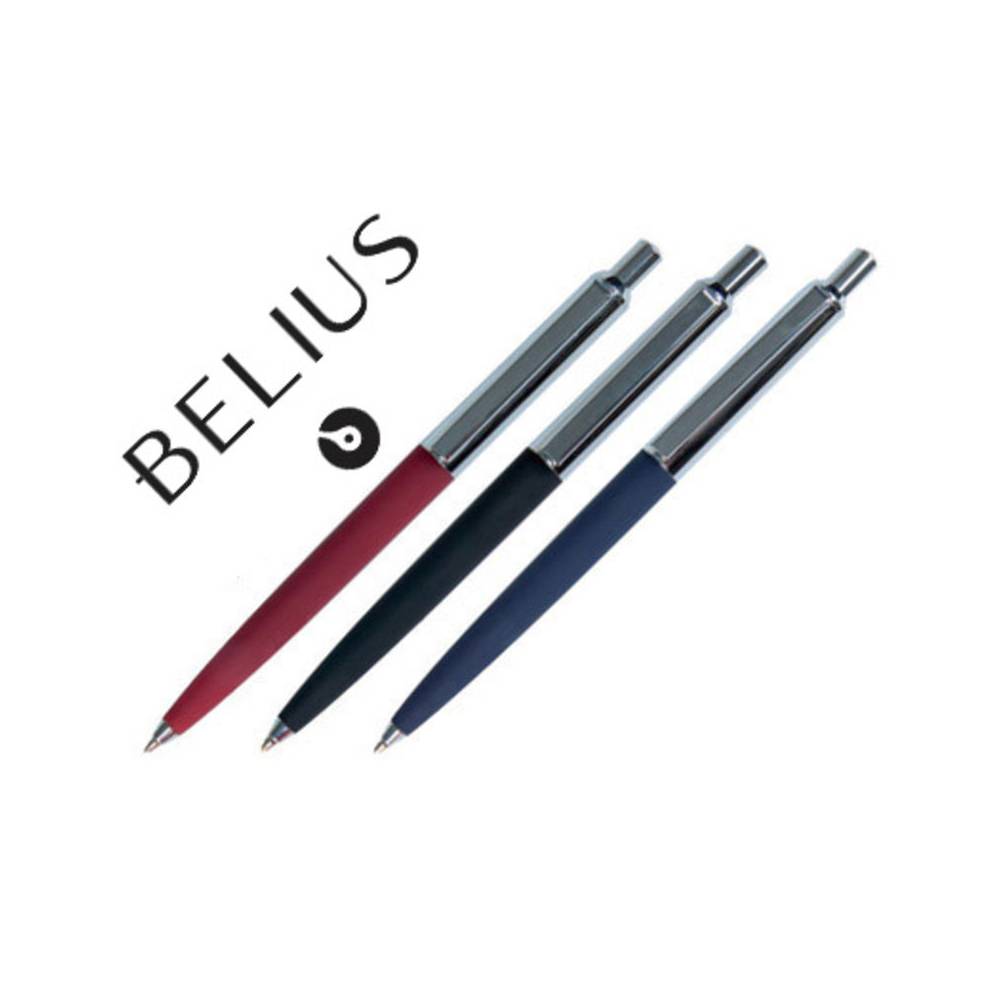 Boligrafo belius atom retractil 1,0 mm tinta azul colores surtidos