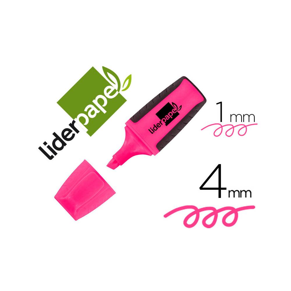 Rotulador liderpapel mini fluorescente rosa