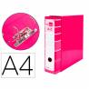 Archivador de palanca liderpap el a4 filing system forrado sin rado lomo 80mm rosa con caja y compresor metalico - AZ89