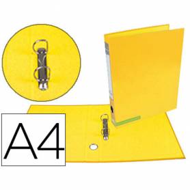 Carpeta de 2 anillas 25 mm mixtas liderpapel a4 forrado color system con ollao y tarjetero amarillo - AY20