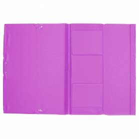 Carpeta liderpapel gomas plastico folio solapas color lila