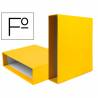Caja archivador liderpapel de palanca carton folio documenta lomo 75mm color amarillo - CZ18
