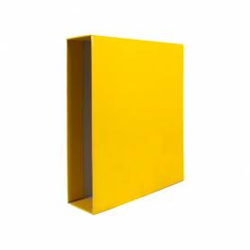Caja archivador liderpapel de palanca carton folio documenta lomo 75mm color amarillo