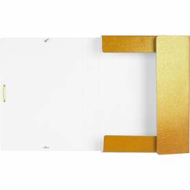 Carpeta proyectos liderpapel folio lomo 50mm carton gofrado amarilla