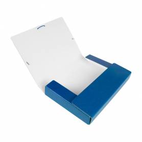 Carpeta proyectos liderpapel folio lomo 50mm carton gofrado azul