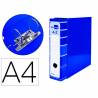 Archivador de palanca liderpapel a4 filing system forrado sin rado lomo 80mm azul con caja y compresor metalico - AZ14