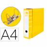 Archivador de palanca liderpapel a4 filing system forrado sin rado lomo 80mm amarillo con caja y compresor metal - AZ13