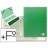 Carpeta clasificadora liderpapel 12 departamentos folio prolongado carton forrado verde claro - CS07