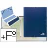 Carpeta clasificadora liderpapel 12 departamentos folio prolongado carton forrado azul - CS01