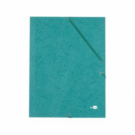 Carpeta liderpapel gomas folio 3 solapas carton simil prespan verde
