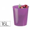 Papelera plastico q-connect violeta translucido 16 litros - KF15257