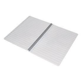 Cuaderno espiral liderpapel folio pautaguia tapa plastico 80h 75gr cuadro pautado 4mm con margen color azul