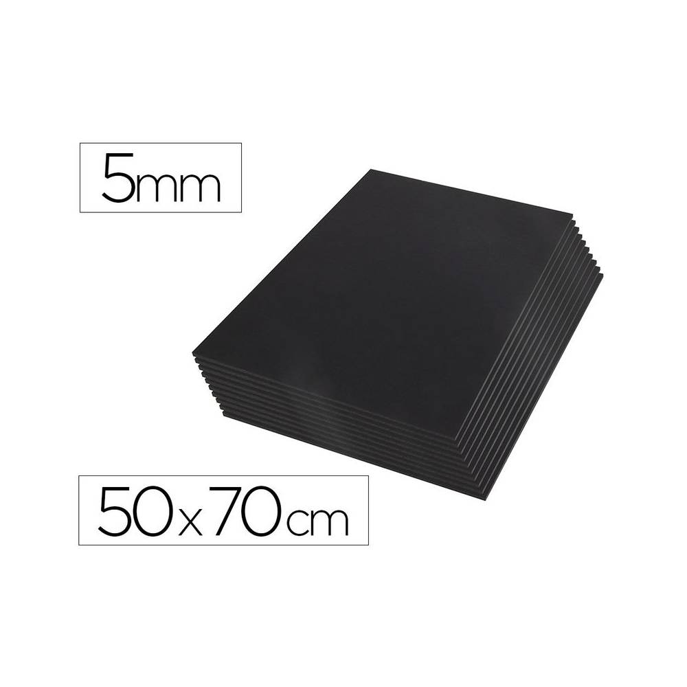 Carton pluma liderpapel negro doble cara 50x70 cm espesor 5 mm