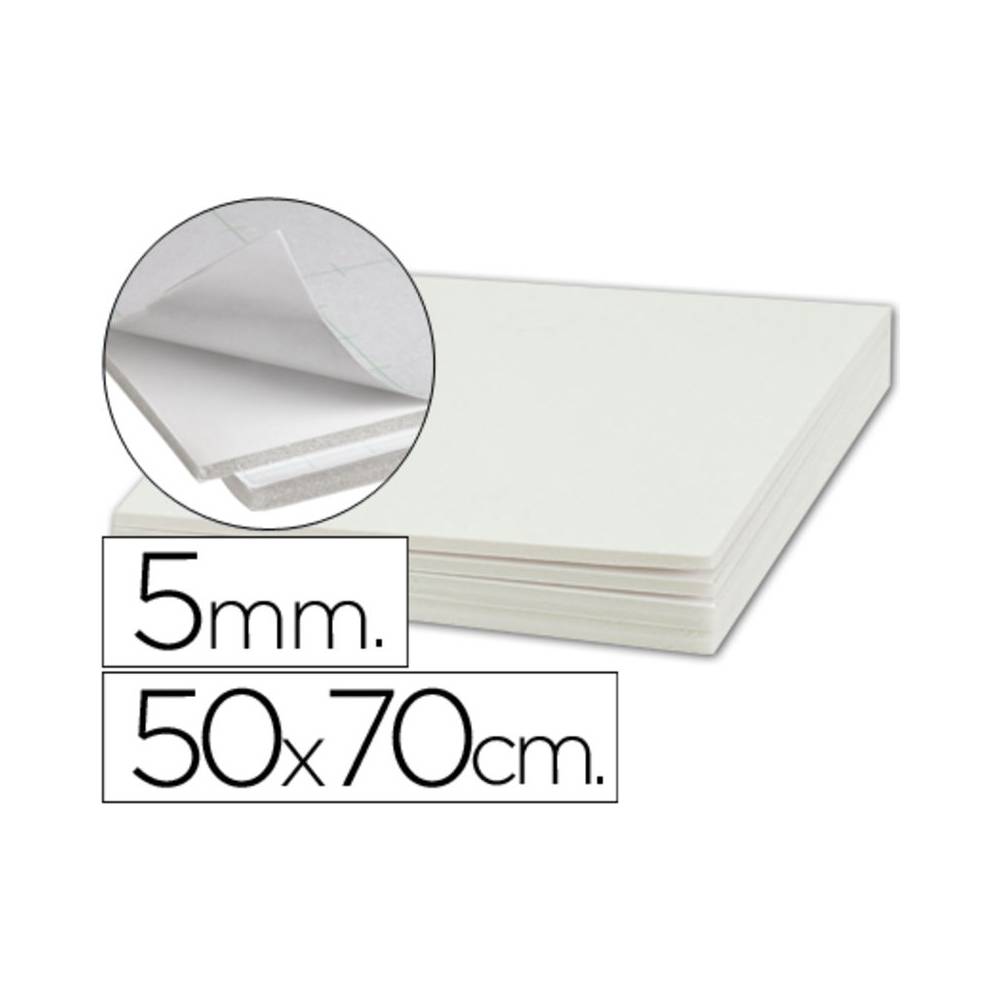 Carton pluma liderpapel adhesivo 1 cara 50x70 cm espesor 5 mm