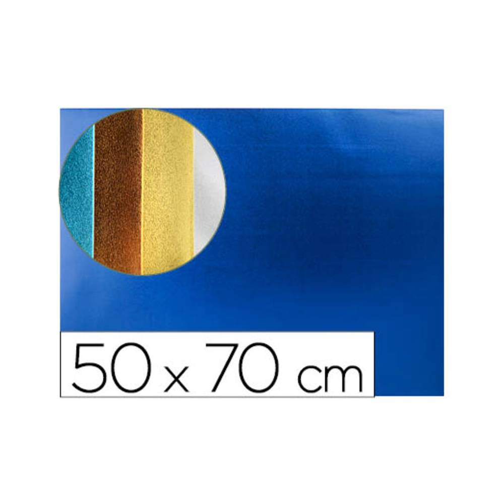 Goma eva liderpapel 50x70 cm espesor 2 mm metalizada azul