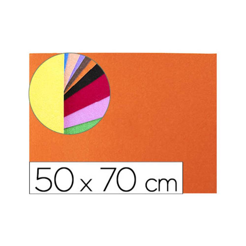 Goma eva liderpapel 50x70cm 60g/m2 espesor 2mm textura toalla naranja