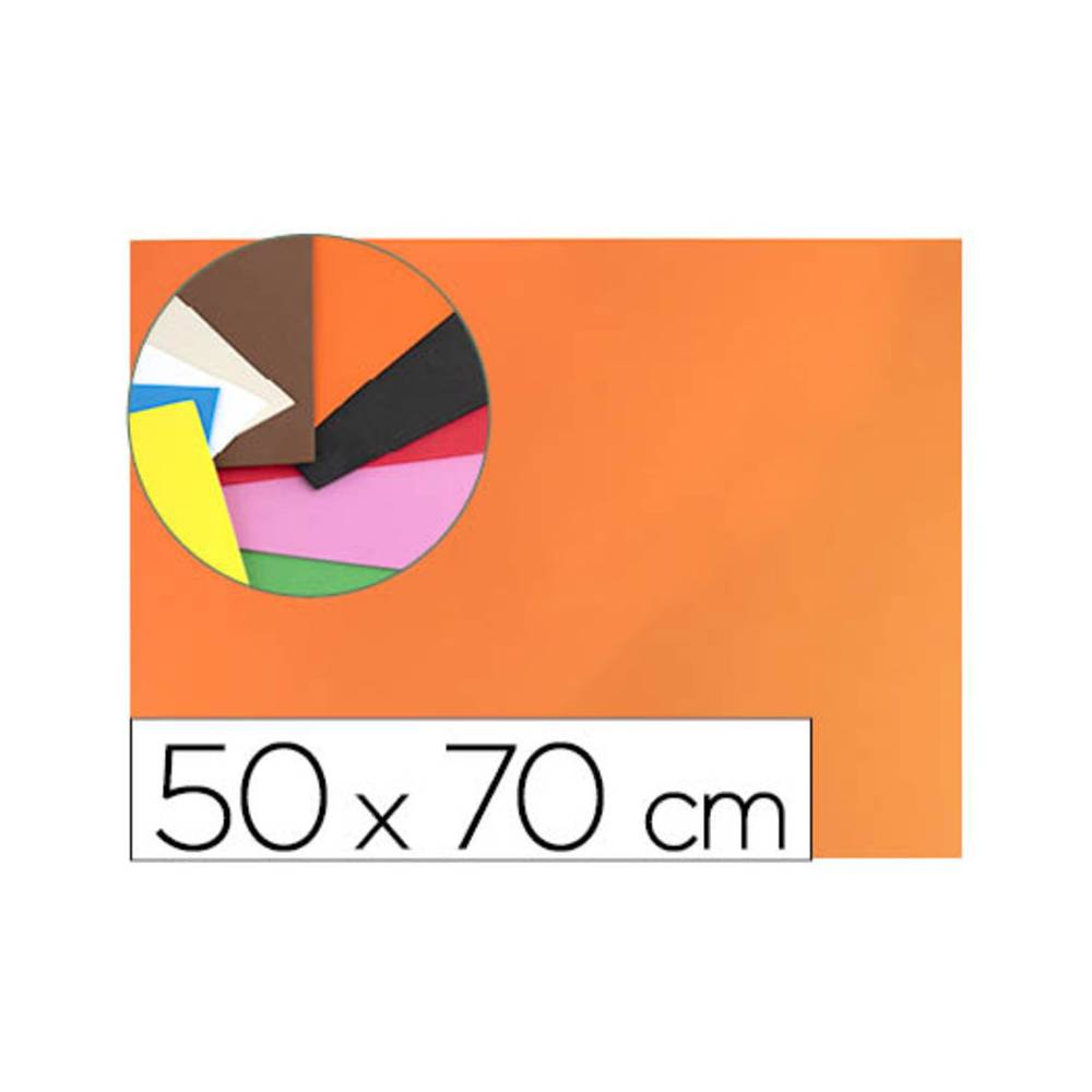 Goma eva liderpapel 50x70cm 60g/m2 espesor 1.5mm naranja