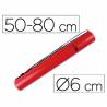 Portaplanos plastico liderpapel diametro 6 cm extensible hasta 80 rojo - PP08