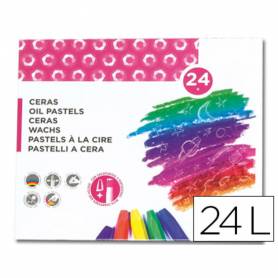 Lapices cera blanda liderpapel caja de 24 unidades colores surtidos