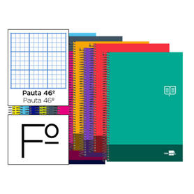 Cuaderno espiral liderpapel folio discover tapa blanda 80h 80 gr rayado nº 46 colores surtidos