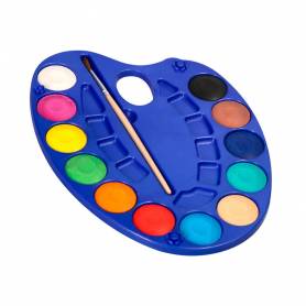 Acuarela liderpapel 12 colores con pincel y deposito incluye paleta de plastico