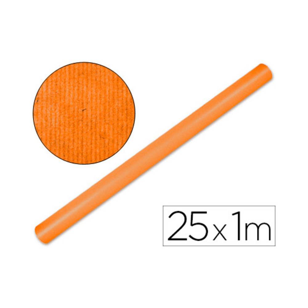 Papel kraft liderpapel naranja fuerte rollo 25x1 mt