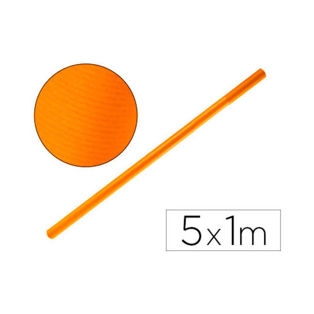 Papel kraft liderpapel naranja fuerte rollo 5x1 mt
