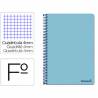 Cuaderno espiral liderpapel folio smart tapa blanda 80h 60gr cuadro 4mm con margen color celeste - BG01