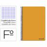 Cuaderno espiral liderpapel folio smart tapa blanda 80h 60gr cuadro 4mm con margen color naranja - BF95