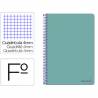 Cuaderno espiral liderpapel folio smart tapa blanda 80h 60gr cuadro 4mm con margen color turquesa - BF98