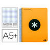 Cuaderno espiral liderpapel a5 antartik tapa dura 80h 100 gr cuadro 5mm con margen color naranja - KE16