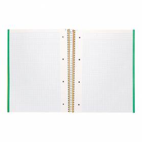 Cuaderno espiral liderpapel a4 micro jolly tapa forrada 140h 75 gr cuadro 5mm 5 bandas 4 taladros color negro