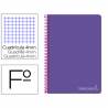 Cuaderno espiral liderpapel folio witty tapa dura 80h 75gr cuadro 4mm con margen color violeta - BF37