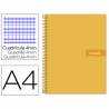 Cuaderno espiral liderpapel a4 crafty tapa forrada 80h 90 gr cuadro 4mm con margen color naranja - BF59