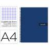 Cuaderno espiral liderpapel a4 crafty tapa forrada 80h 90 gr cuadro 4mm con margen color azul marino - BF46