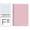 Cuaderno espiral liderpapel folio witty tapa dura 80h 75gr cuadro 4mm con margen color rosa - BF73