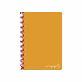 Cuaderno espiral liderpapel cuarto witty tapa dura 80h 75gr cuadro 4mm con margen color naranja