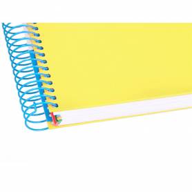Cuaderno espiral liderpapel a4 micro antartik tapa forrada120h 100 gr cuadro 5 banda 4 taladros trending amarillo