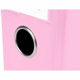 Archivador de palanca liderpapel a4 color system forrado sin rado lomo 80 mm rosa compresor metalico