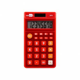 Calculadora liderpapel bolsillo xf11 8 digitos solar y pilas color rojo 115x65x8 mm