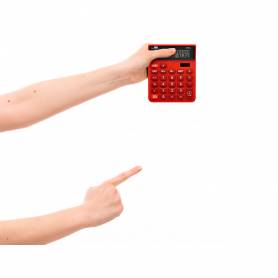 Calculadora liderpapel sobremesa xf22 10 digitos solar y pilas color rojo 127x105x24 mm