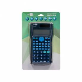Calculadora liderpapel cientifica xf32 12 digitos 240 funciones con tapa solar y pilas color azul 156x85x20