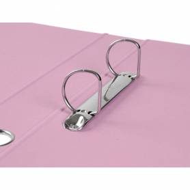 Carpeta de 2 anillas 25 mm mixtas liderpapel a4 forrado color system con ollao y tarjetero rosa