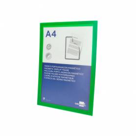 Marco porta anuncios liderpapel magnetico din a4 dorso adhesivo removible color verde