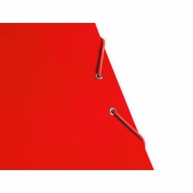 Carpeta liderpapel gomas folio 3 solapas carton plastificado color rojo