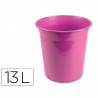Papelera plastico liderpapel rosa opaco 13 litros 275x285 mm - PJ05